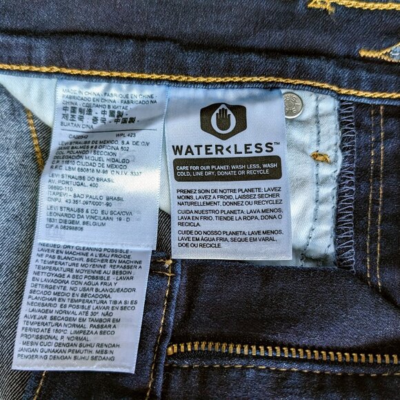 Levi's Women Straight Slim Jeans 25 Low Rise Indigo Dark Blue Petite 0 - Picture 10 of 11